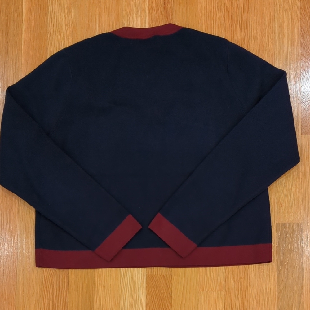 Joie Navy and Burgundy Cardigan Lady Jacket Womens Size L NWOT - Picture 5 of 5